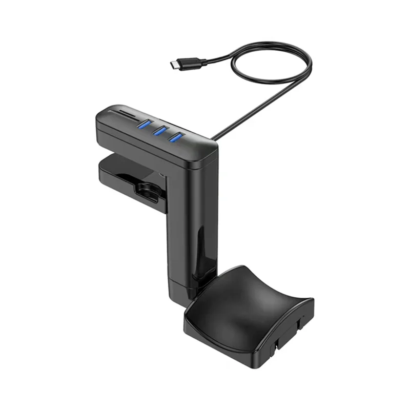 Headphone Bracket Swivel Mounted Pcheadset Display Stand Holder With USB Ports Hub Under Desk Earphones Hanger Hook