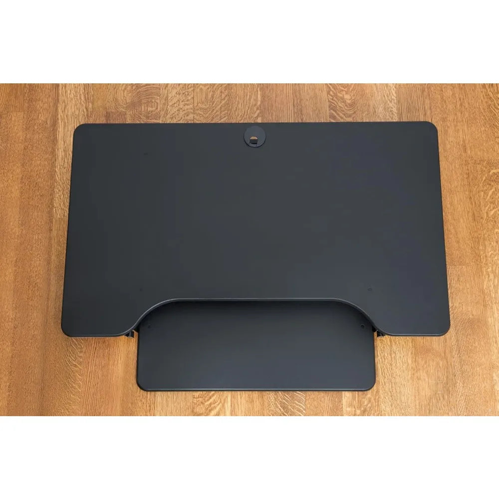 Height Adjustable Standing Desk Converter with AC Outlet and USB Charger - Sit Stand Up Dual Monitor Table for Ergonomic Workspa