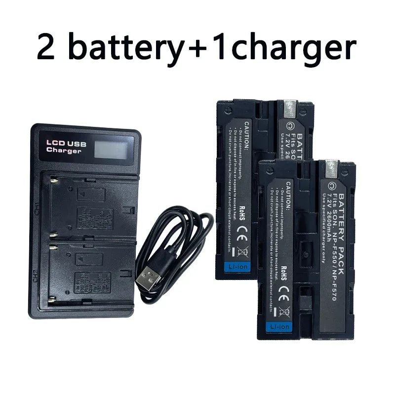 NP-F550 F530 F570 Li-Ion Battery 7.2V LCD USB Charger For Sony NP-F330 NP-F530 NP-F570 NP-F730 NP-F750 CCD-TRV81 CCD-RV100