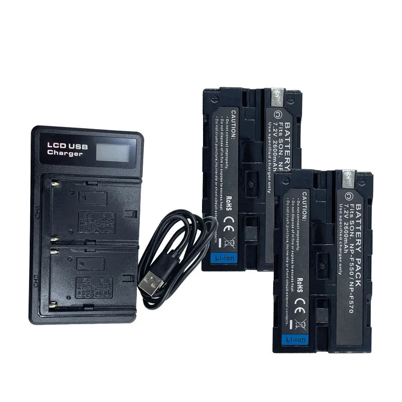 NP-F550 F530 F570 Li-Ion Battery 7.2V LCD USB Charger For Sony NP-F330 NP-F530 NP-F570 NP-F730 NP-F750 CCD-TRV81 CCD-RV100