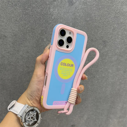 Luxury With Lanyard For Magsafe Matte Silicone Phone Case For IPhone 14 15 16 Pro Max Magnetic Wireless Charge Bumper Back Cover