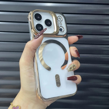 Ultra Thin Frameless Cooling Magnetic Plating Case For iPhone 17 Air 16 15 14 Pro Max 13 For Magsafe Metal Camera Holder Cover