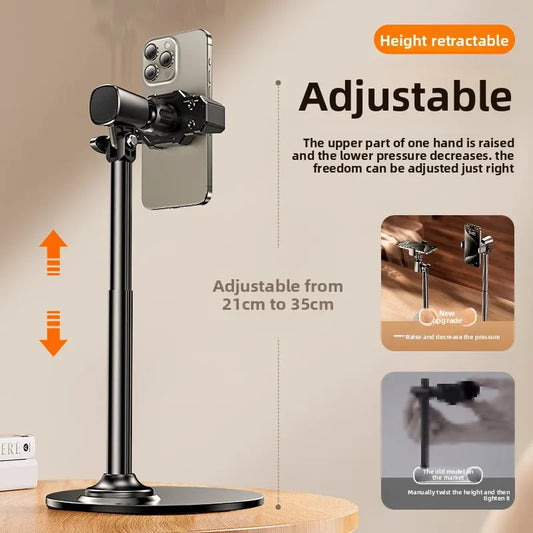 Phone Desktop Stand Live Broadcast Overhead Adjustable Lifting Telescopic Selfie Rotating Aluminum Alloy Support Frame