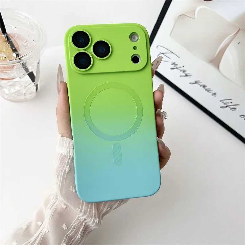 Gradient Matte TPU Magnetic For Magsafe Case For iPhone 17 Air 17 Pro Max 17 Pro 17 Shockproof Glass Lens Cover