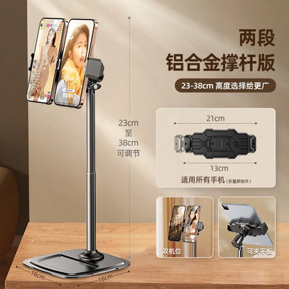 Phone Desktop Stand Live Broadcast Overhead Adjustable Lifting Telescopic Selfie Rotating Aluminum Alloy Support Frame