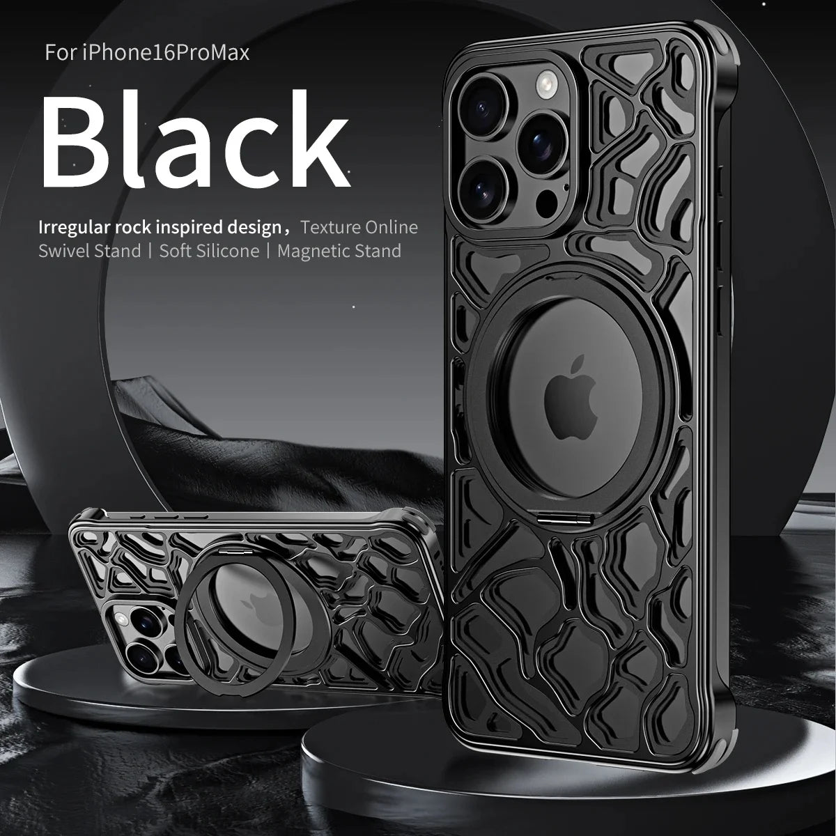Magnetic Metal Anti-Fall Phone Case For iPhone 15 16 17 Pro Max 360 Degree Rotation Aluminum Alloy Shockproof Cover