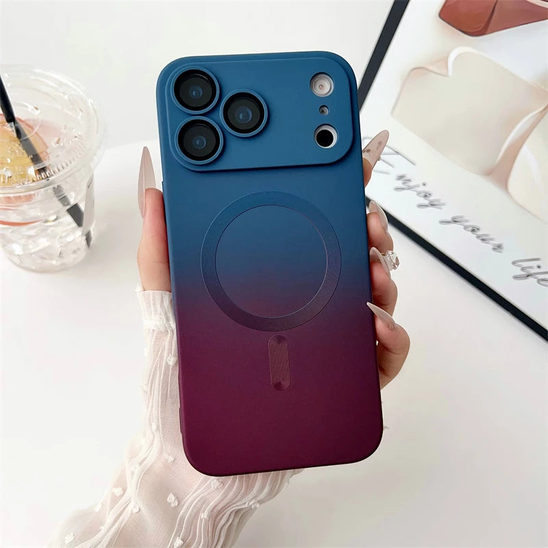 Gradient Matte TPU Magnetic For Magsafe Case For iPhone 17 Air 17 Pro Max 17 Pro 17 Shockproof Glass Lens Cover