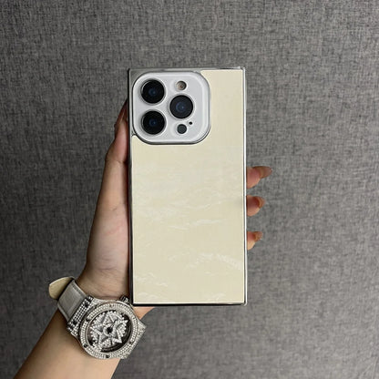 Aurora Snow Mountain Pattern Case for iPhone 16 15 14 13 Pro Max 16Pro Luxury Shiny Plating Camera Lens Glass Shockproof Cover