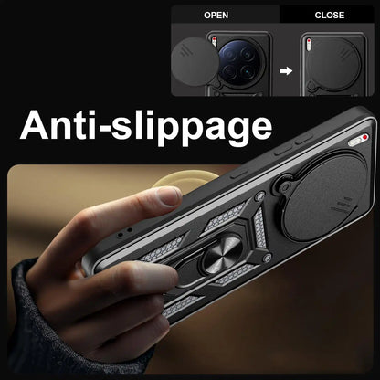 Case for Tecno Camon 40 Premier Slide Camera Protect Stand Phone Shell Funda for Camon 40 Pro 4G 30S Pro Cover