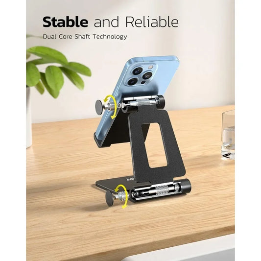 Multi-Angle Foldable Cell Phone Stand Compatible with iPhone 16/15/14 Pro Samsung iPad Switch Gaming Watching