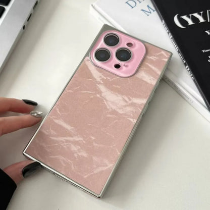Aurora Snow Mountain Pattern Case for iPhone 16 15 14 13 Pro Max 16Pro Luxury Shiny Plating Camera Lens Glass Shockproof Cover