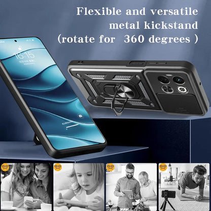 Case for Tecno Spark 30 5G Slide Camera Protect Stand Phone Shell Funda for Spark 30 Pro 30C 4G 20C Cover