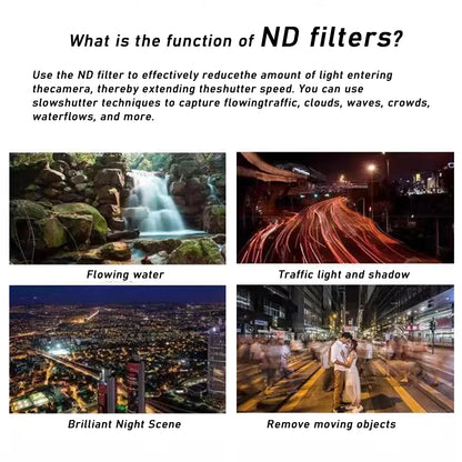 67mm Clip-on ND2-400 Phone Camera Lens Filter Kit Adjustable Neutral Density Filter for iPhone 16 15 14 13 12 11 Android Phone