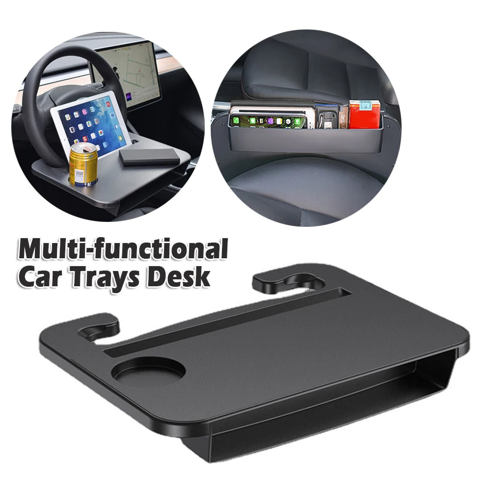 Multi-used Car Laptop Computer Desk Mount Stand Drink Food Coffee Steering Wheel Dining Table Bracket Seat Gap Filler Organizer