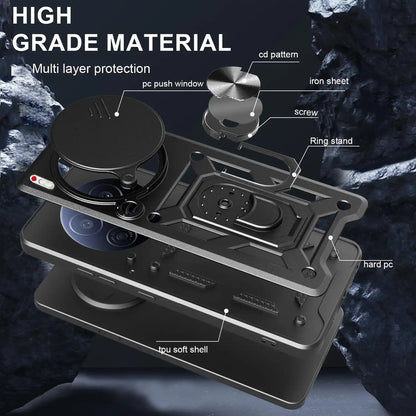 Case for Tecno Camon 40 Premier Slide Camera Protect Stand Phone Shell Funda for Camon 40 Pro 4G 30S Pro Cover