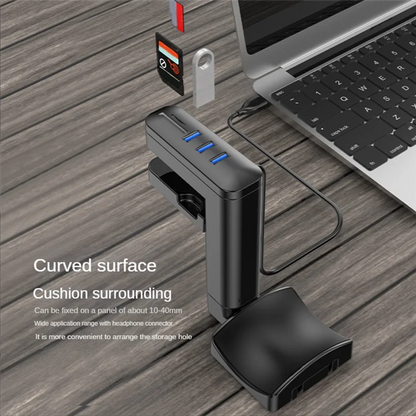 Headphone Bracket Swivel Mounted Pcheadset Display Stand Holder With USB Ports Hub Under Desk Earphones Hanger Hook