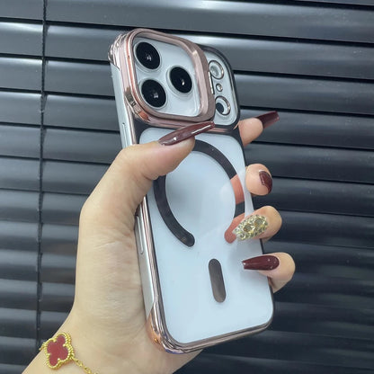 Ultra Thin Frameless Cooling Magnetic Plating Case For iPhone 17 Air 16 15 14 Pro Max 13 For Magsafe Metal Camera Holder Cover