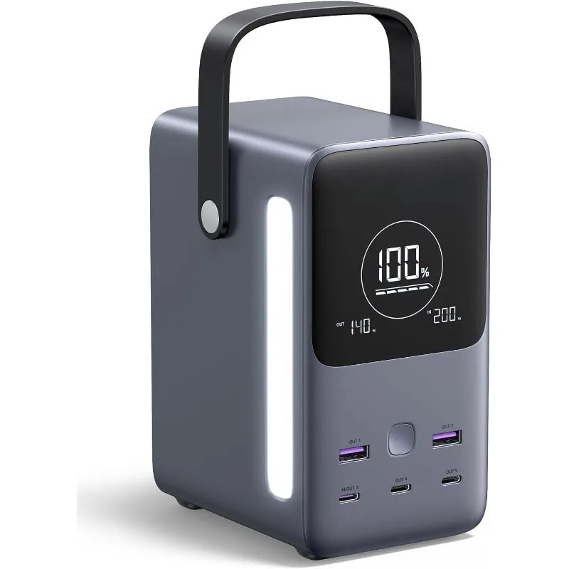 300W 48,000mAh Portable Charger Power Bank with Smart Digital Display, Lighting and SOS Mode, 153Wh 5 Ports USB C Battery