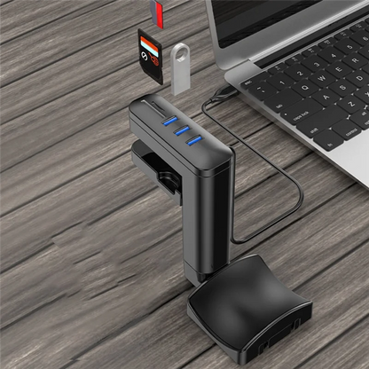 Headphone Bracket Swivel Mounted Pcheadset Display Stand Holder With USB Ports Hub Under Desk Earphones Hanger Hook
