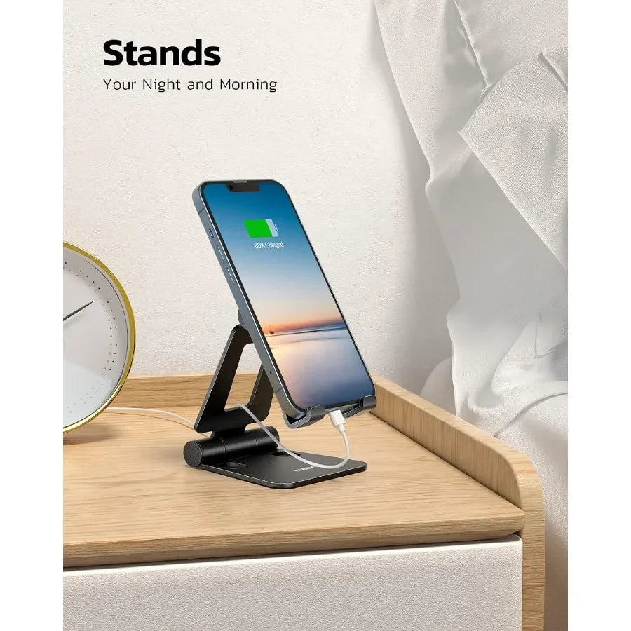 Multi-Angle Foldable Cell Phone Stand Compatible with iPhone 16/15/14 Pro Samsung iPad Switch Gaming Watching