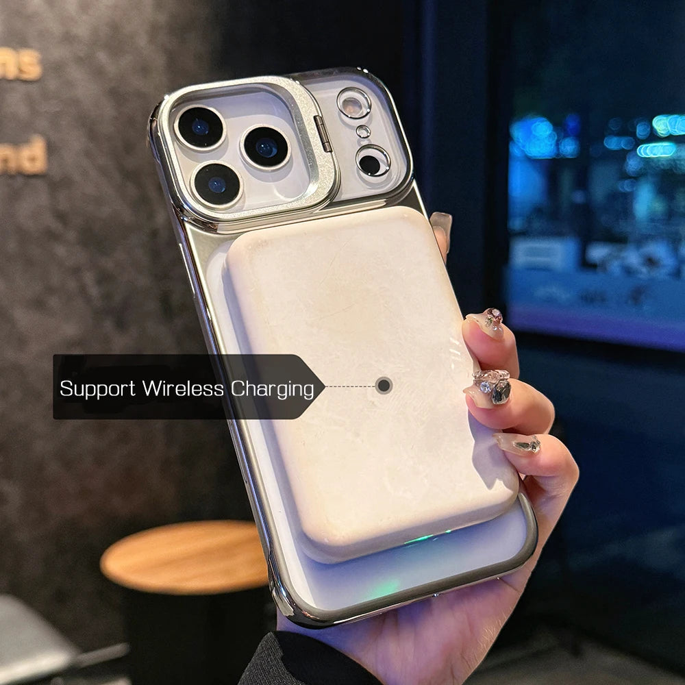 Ultra Thin Frameless Cooling Magnetic Plating Case For iPhone 17 Air 16 15 14 Pro Max 13 For Magsafe Metal Camera Holder Cover