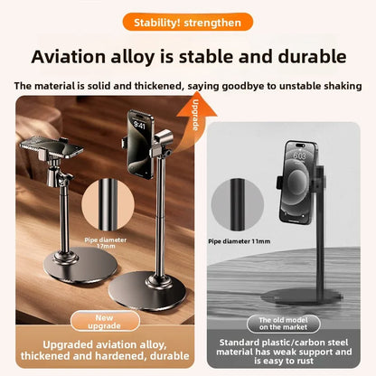 Phone Desktop Stand Live Broadcast Overhead Adjustable Lifting Telescopic Selfie Rotating Aluminum Alloy Support Frame
